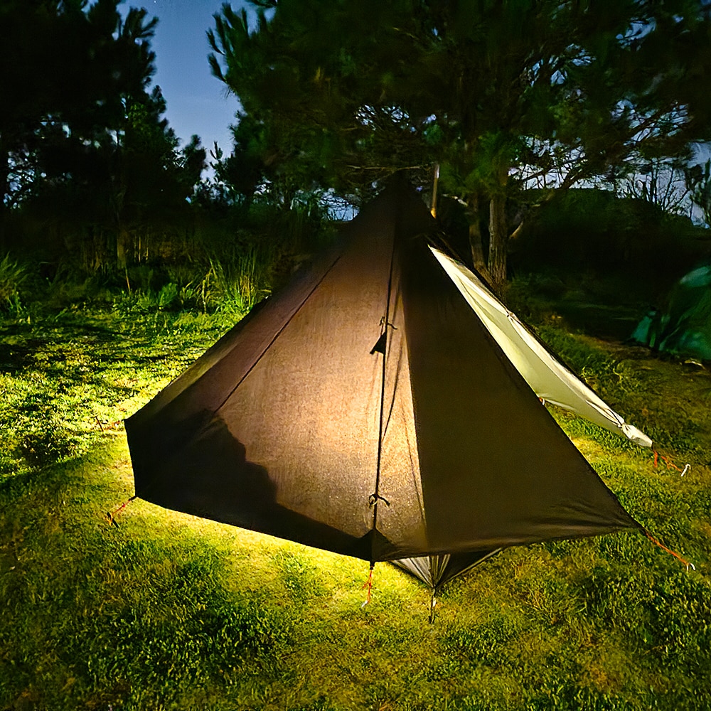 Cheap Goat Tents Pyramid Tent Fly With Chimney Hole Teepee Tent Camping Tipi For Adults Outdoor Ultralight Waterproof One Person Indian Hot Tent