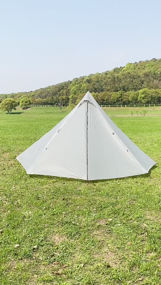 Cheap Goat Tents Pyramid Tent Fly With Chimney Hole Teepee Tent Camping Tipi For Adults Outdoor Ultralight Waterproof One Person Indian Hot Tent