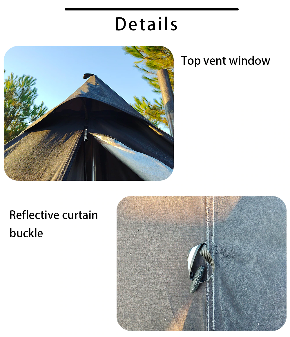 Cheap Goat Tents Pyramid Tent Fly With Chimney Hole Teepee Tent Camping Tipi For Adults Outdoor Ultralight Waterproof One Person Indian Hot Tent