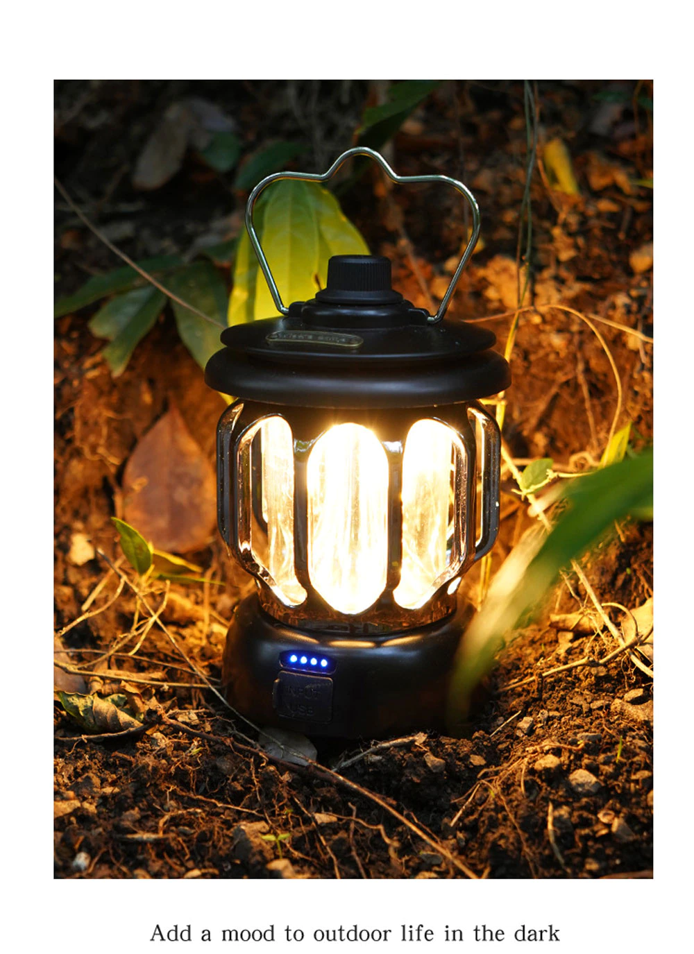Cheap Goat Tents Retro Portable Camping Lantern 6000mah Outdoor Kerosene Vintage Camp Lamp 3 Lighting Modes Tent Light For Hiking Climbing Yard