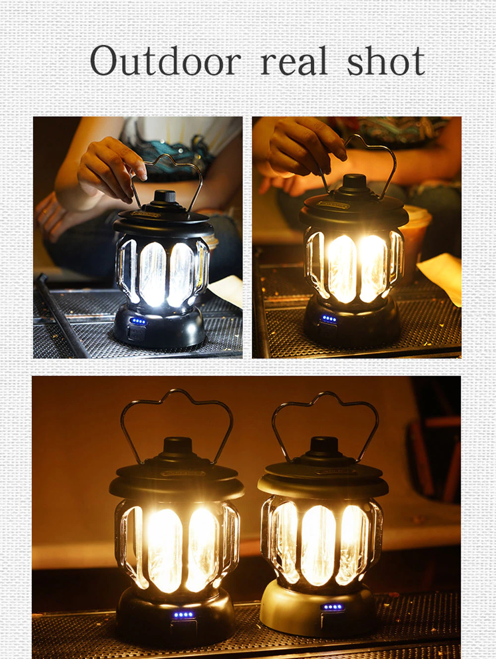 Cheap Goat Tents Retro Portable Camping Lantern 6000mah Outdoor Kerosene Vintage Camp Lamp 3 Lighting Modes Tent Light For Hiking Climbing Yard
