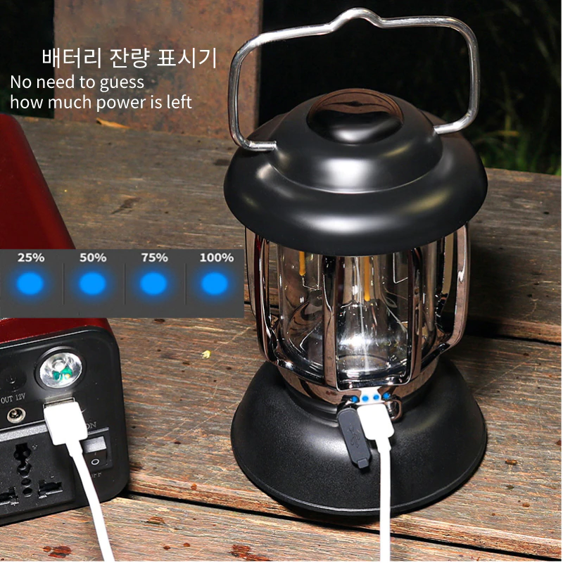 Cheap Goat Tents Retro Portable Camping Lantern 6000mah Outdoor Kerosene Vintage Camp Lamp 3 Lighting Modes Tent Light For Hiking Climbing Yard