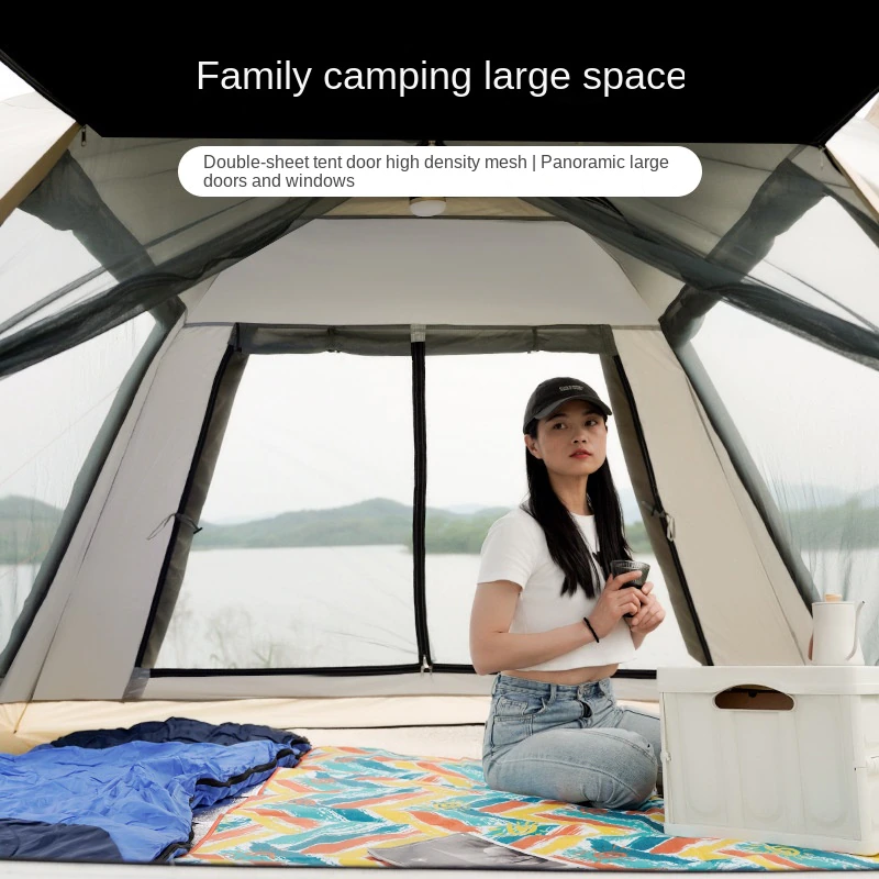 Cheap Goat Tents Swolf Outdoor Automaticfully Tent 5~8 Person Beach Quick Open Folding Camping Double Rainproof Camping Shelters One Bedroom