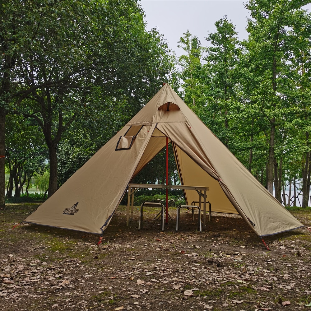 Cheap Goat Tents Sylaeto Ultralight Stove Tent With Stove Jack 400cm Height Adjustable Tipi Hot Camping Backpacking Gear