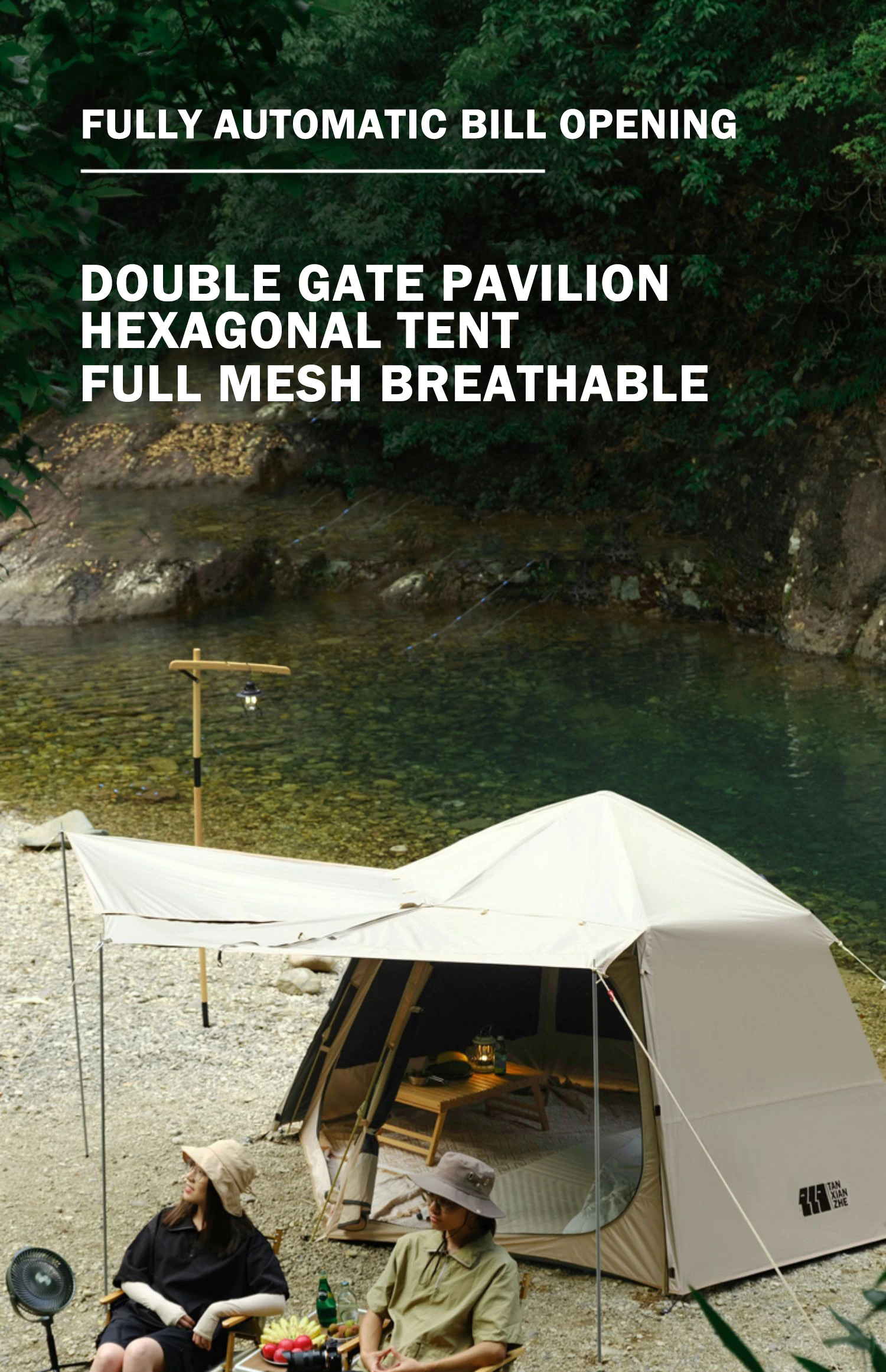 Cheap Goat Tents Tanxianzhe Outdoor Picnic Camping Portable Folding Main Hall Canopy Hexagonal Vinyl Tent Thickened Sunscreen And Rainproof