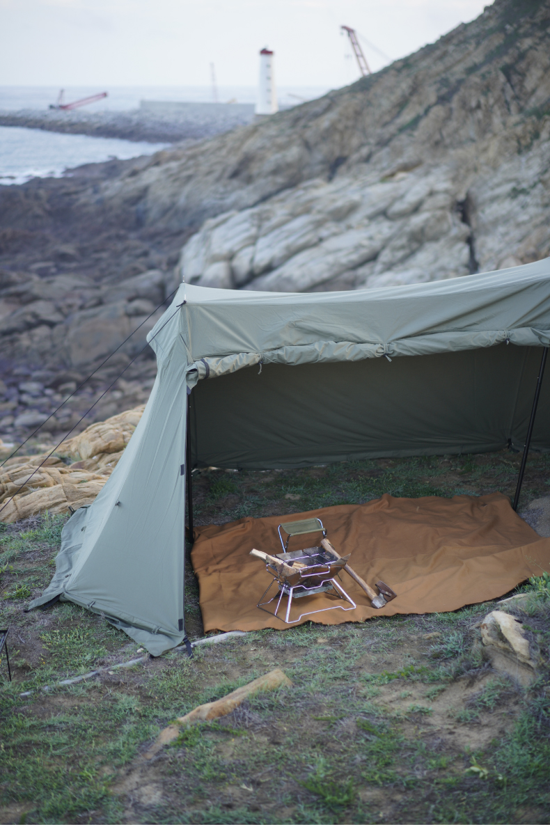 Cheap Goat Tents Tc Cotton Luxury Aluminum Pole Outdoor Picnic Wilderness Camping Shelter Flame Curtain Fabric Light Army Green Tent