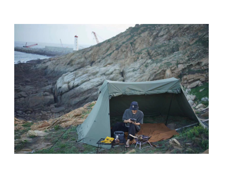 Cheap Goat Tents Tc Cotton Luxury Aluminum Pole Outdoor Picnic Wilderness Camping Shelter Flame Curtain Fabric Light Army Green Tent