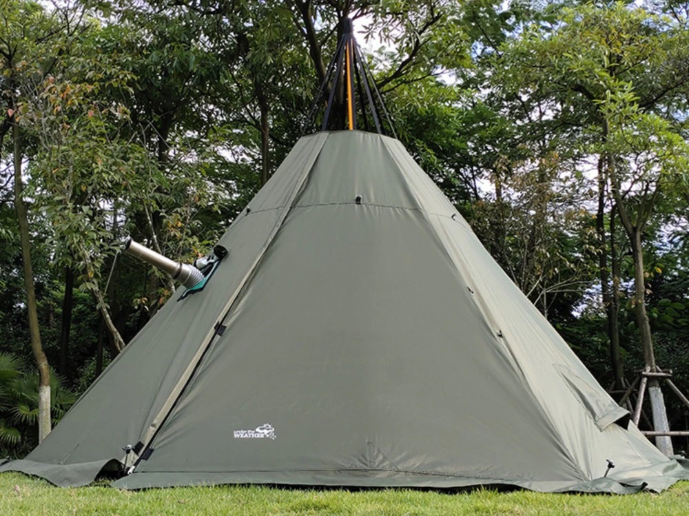 Cheap Goat Tents Teepee Tent For Winter Canvas With Wood Stove Jack For Cold Weather For 3 4 Person 134x134x94