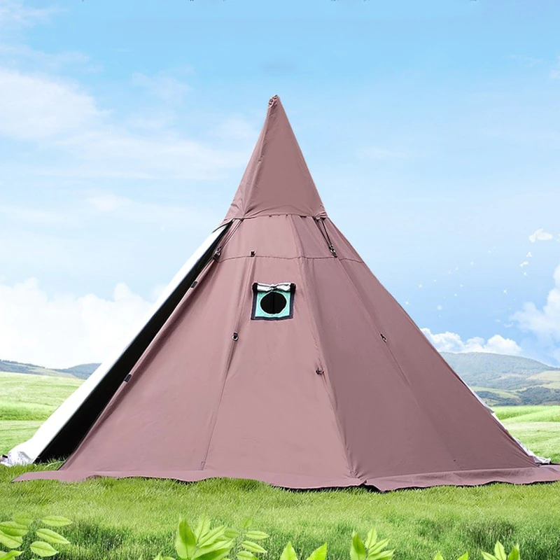 Cheap Goat Tents Teepee Tent For Winter Canvas With Wood Stove Jack For Cold Weather For 3 4 Person 134x134x94