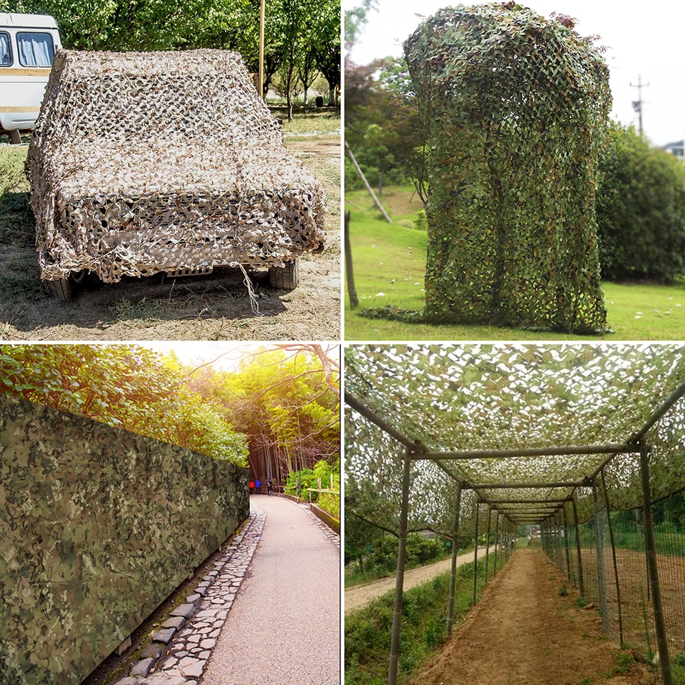 Cheap Goat Tents Tiger Stripe Single Layer Military Camouflage Net Camo Netting Garden Car Shade Mesh Hunting Outdoor Camping Sun Shelter Tent