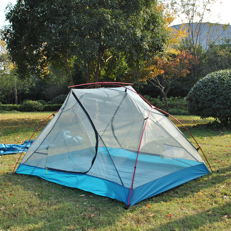 Cheap Goat Tents Ultralight 20d Silicone Coated Cloth 2 Persons Black Huba Tent Aluminum Pole Anti