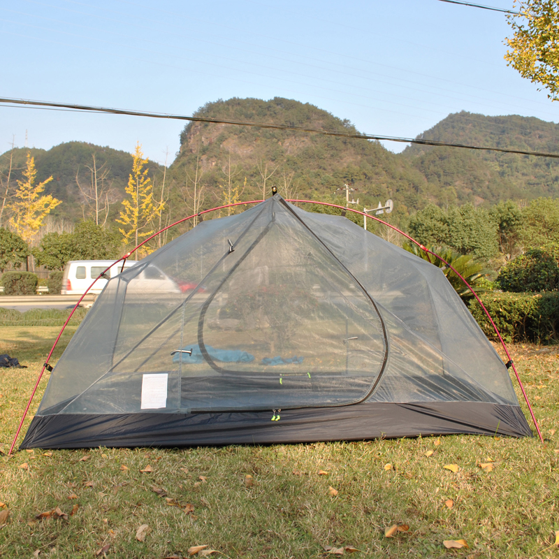 Cheap Goat Tents Ultralight 20d Silicone Coated Cloth 2 Persons Black Huba Tent Aluminum Pole Anti
