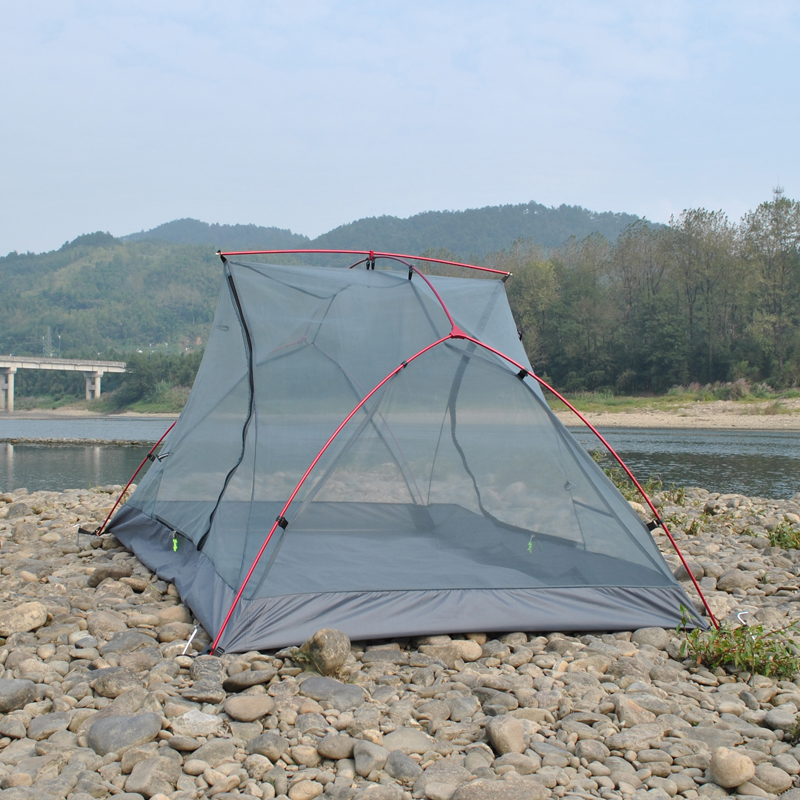 Cheap Goat Tents Ultralight 20d Silicone Coated Cloth 2 Persons Black Huba Tent Aluminum Pole Anti