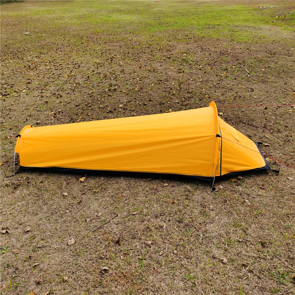Cheap Goat Tents Ultralight Backpacking Camping Tent Compact Single Person Outdoor Tent Sleeping Bag Larger Space Waterproof Sleeping Bag Cover