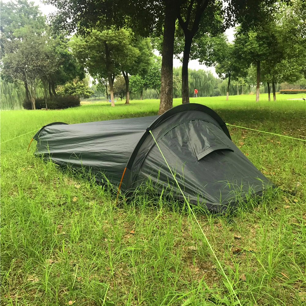 Cheap Goat Tents Ultralight Backpacking Camping Tent Compact Single Person Outdoor Tent Sleeping Bag Larger Space Waterproof Sleeping Bag Cover