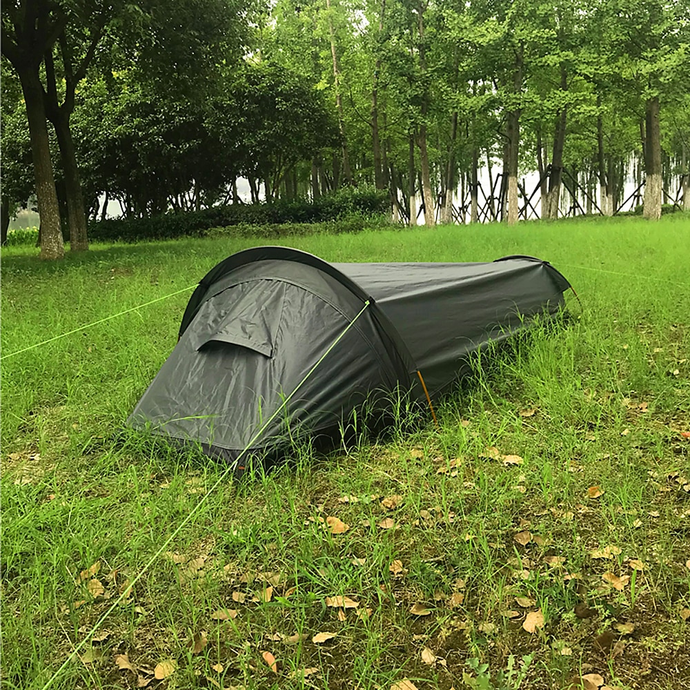 Cheap Goat Tents Ultralight Backpacking Camping Tent Compact Single Person Outdoor Tent Sleeping Bag Larger Space Waterproof Sleeping Bag Cover