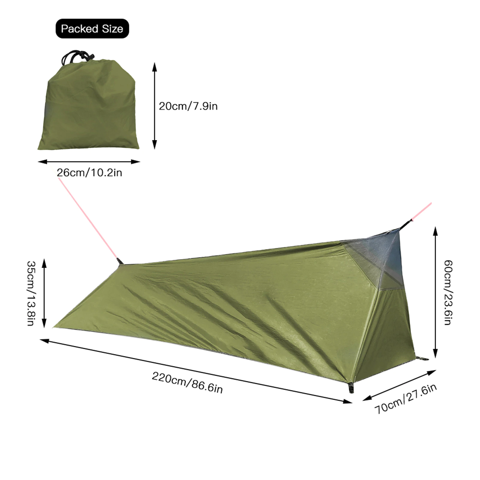 Cheap Goat Tents Ultralight Backpacking Tent Outdoor Camping Sleeping Bag Tent Lightweight Single Person Tent With Mosquit Net A Shape Tent