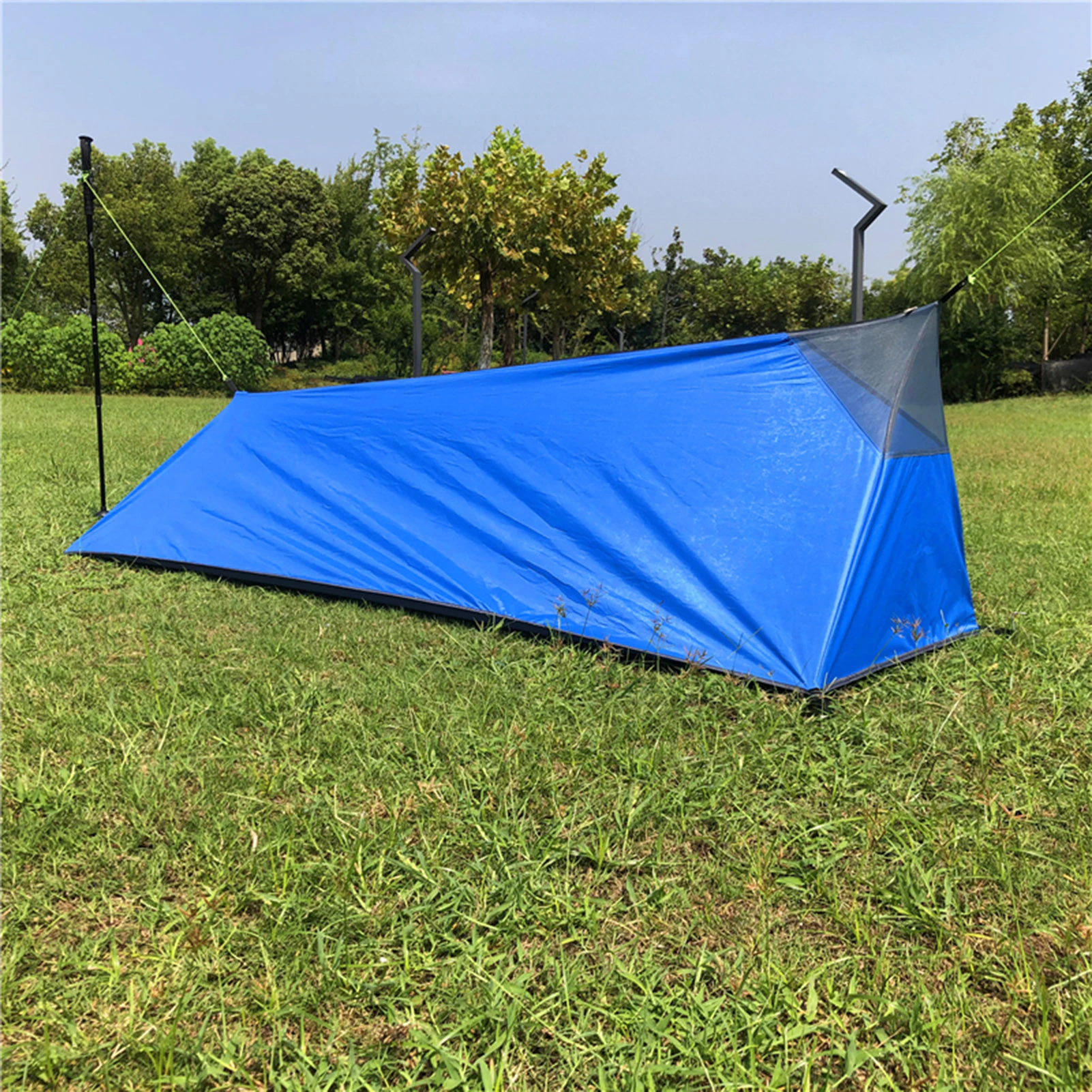 Cheap Goat Tents Ultralight Backpacking Tent Outdoor Camping Sleeping Bag Tent Lightweight Single Person Tent With Mosquit Net A Shape Tent