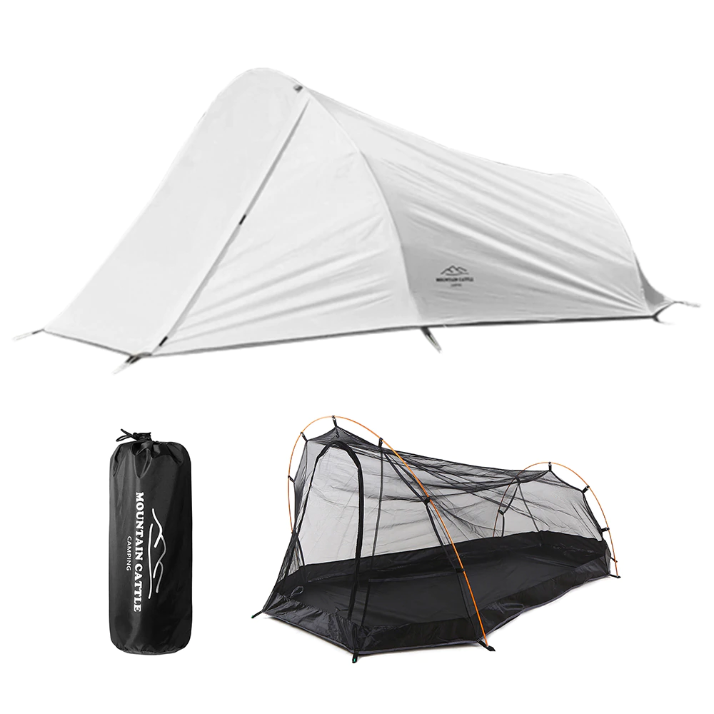 Cheap Goat Tents Ultralight Outdoor Camping Tent Backpacking Tent 2 Person Waterproof Tent Aviation Aluminum Support Portable Sleeping Bag Tent