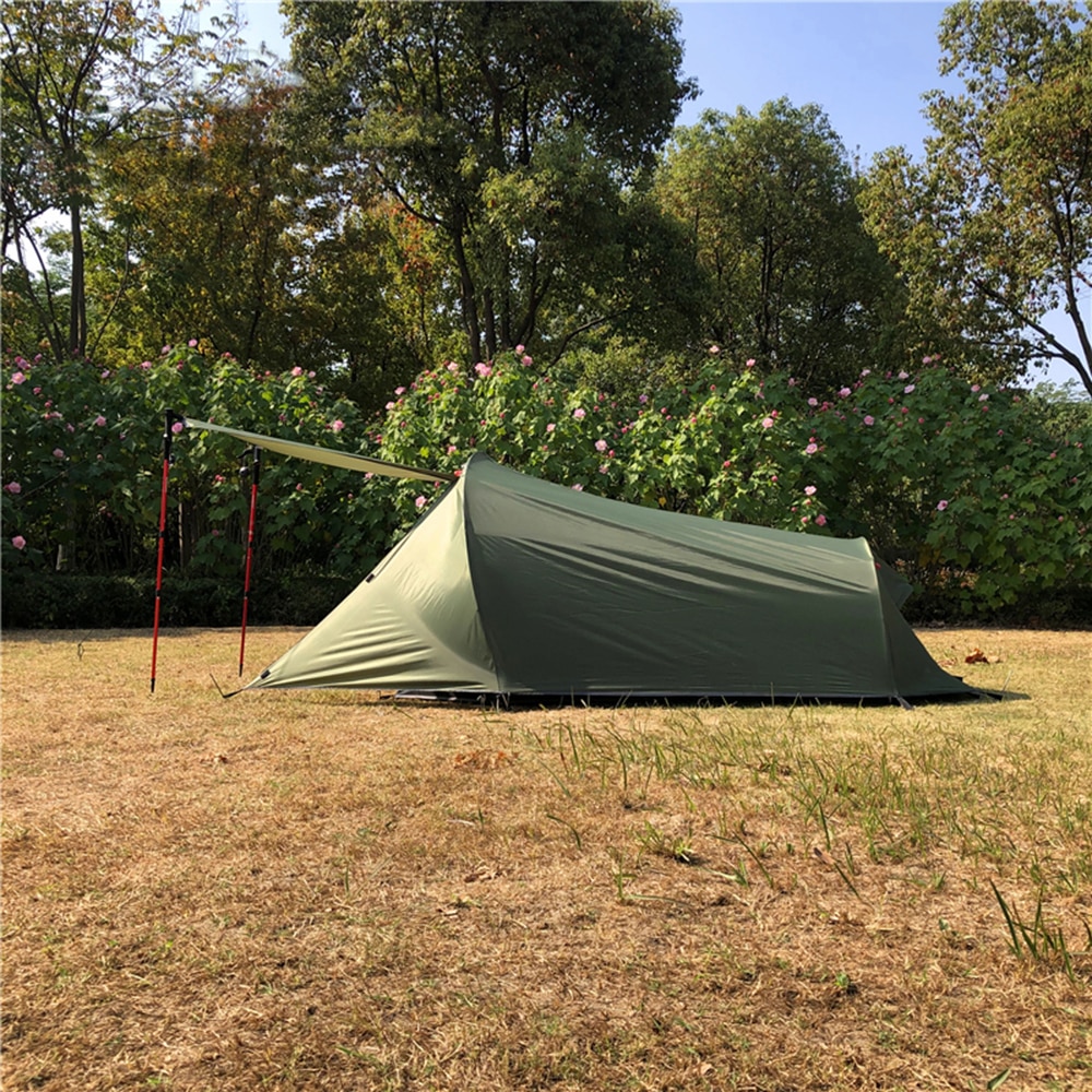 Cheap Goat Tents Ultralight Outdoor Camping Tent Backpacking Tent 2 Person Waterproof Tent Aviation Aluminum Support Portable Sleeping Bag Tent