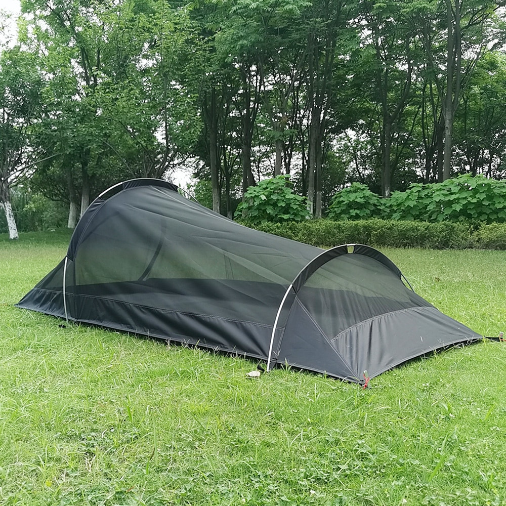 Cheap Goat Tents Ultralight Outdoor Camping Tent Single Person Camping Tent Water Resistant Tent Aviation Aluminum Support Sleeping Bag Tent New