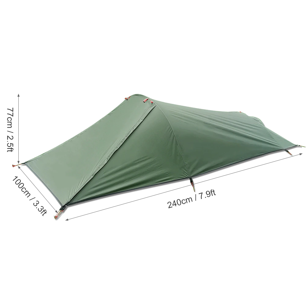 Cheap Goat Tents Ultralight Outdoor Camping Tent Single Person Camping Tent Water Resistant Tent Aviation Aluminum Support Sleeping Bag Tent New