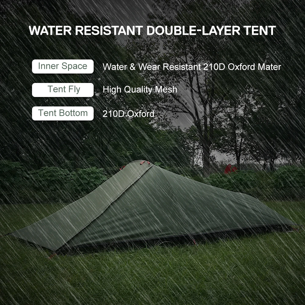 Cheap Goat Tents Ultralight Outdoor Camping Tent Single Person Camping Tent Water Resistant Tent Aviation Aluminum Support Sleeping Bag Tent New
