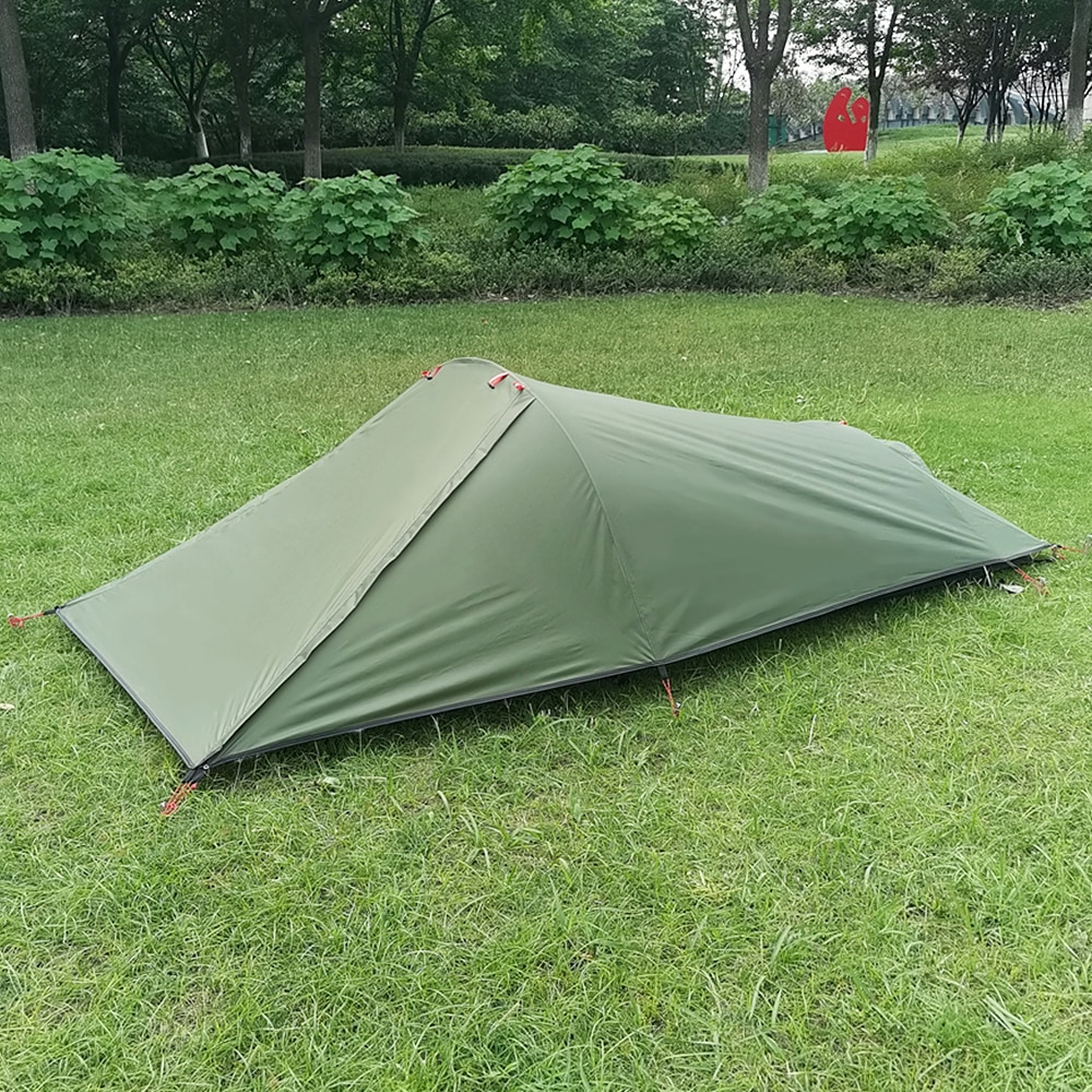 Cheap Goat Tents Ultralight Outdoor Camping Tent Single Person Camping Tent Water Resistant Tent Aviation Aluminum Support Sleeping Bag Tent New