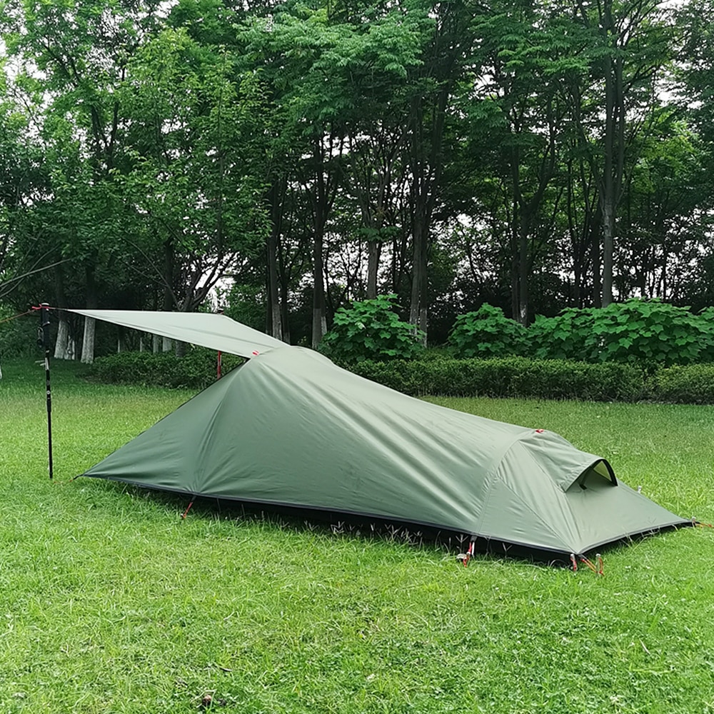 Cheap Goat Tents Ultralight Outdoor Camping Tent Single Person Camping Tent Water Resistant Tent Aviation Aluminum Support Sleeping Bag Tent New