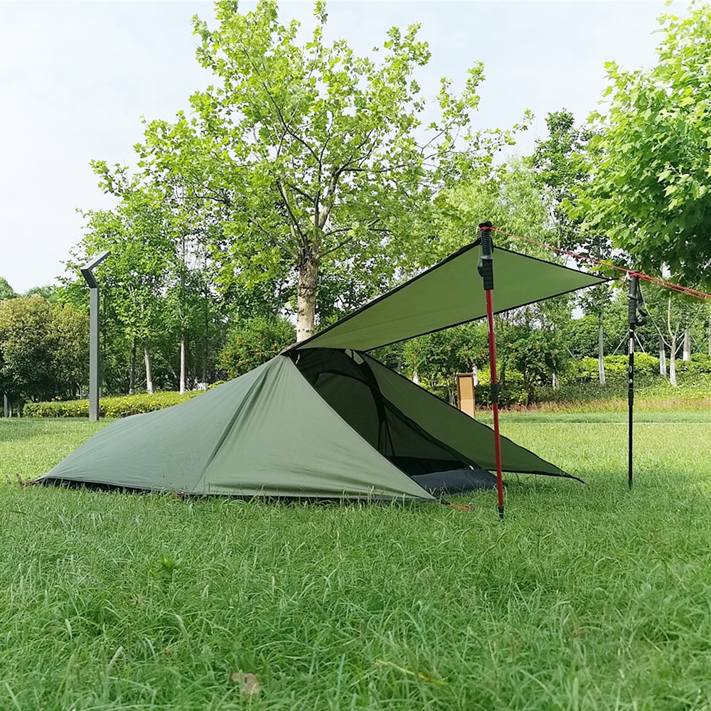 Cheap Goat Tents Ultralight Outdoor Camping Tent Single Person Camping Tent Water Resistant Tent Aviation Aluminum Support Sleeping Bag Tent New