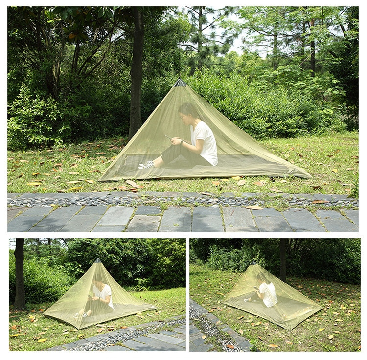 Cheap Goat Tents Ultralight Outdoor Camping Tent Summer 1 Single Person Mesh Tent Summer Inner Body Inner Tent Vents Mosquito Net Portable