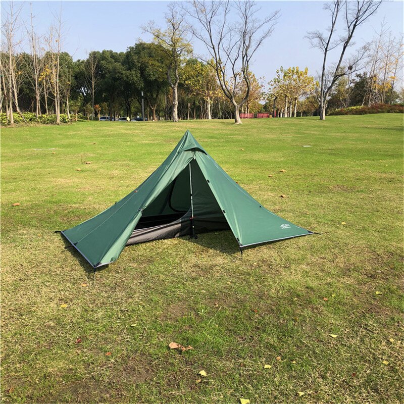 Cheap Goat Tents Ultralight Single Person Outdoor Tent Waterproof Dual Layer Camping Beach Tent 4 Season Rodless Mesh Tent Awnings For Travel