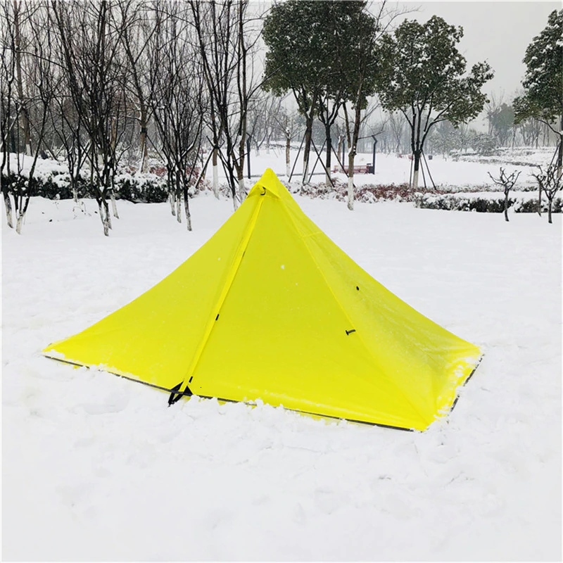 Cheap Goat Tents Ultralight Single Person Outdoor Tent Waterproof Dual Layer Camping Beach Tent 4 Season Rodless Mesh Tent Awnings For Travel