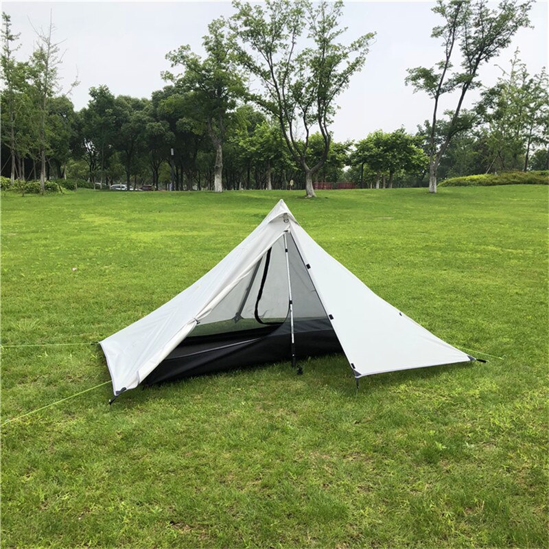 Cheap Goat Tents Ultralight Single Person Outdoor Tent Waterproof Dual Layer Camping Beach Tent 4 Season Rodless Mesh Tent Awnings For Travel