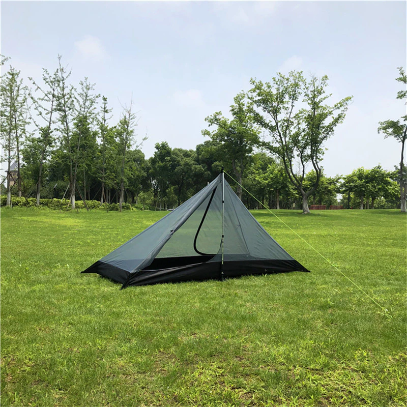 Cheap Goat Tents Ultralight Single Person Outdoor Tent Waterproof Dual Layer Camping Beach Tent 4 Season Rodless Mesh Tent Awnings For Travel