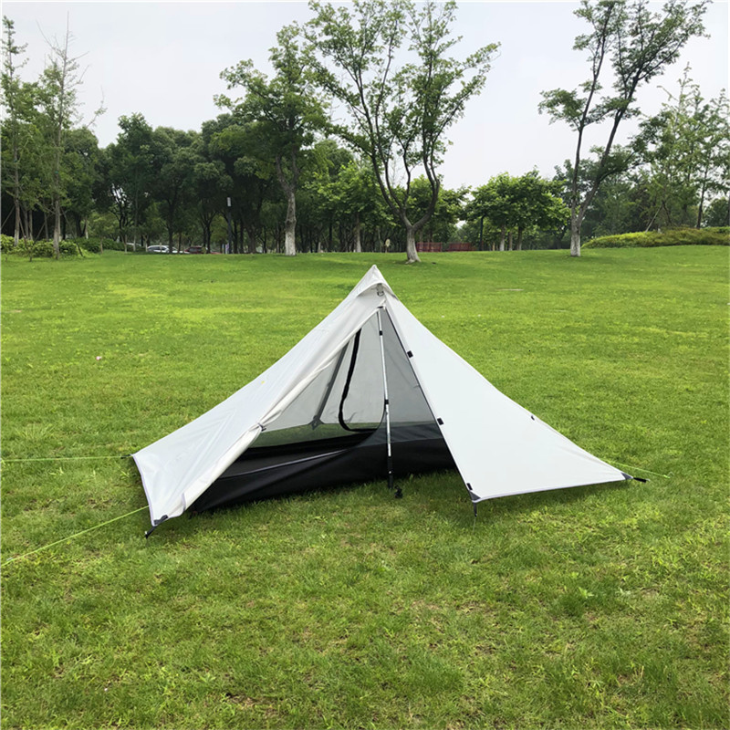 Cheap Goat Tents Ultralight Tent 1people Backpacking Tent Outdoor Camping Teepee 210t Quality Plaid Cloth Winter Waterproof Hiking Survival Tents