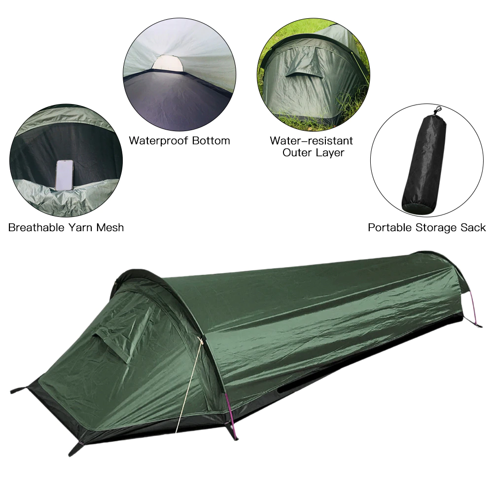 Cheap Goat Tents Ultralight Tent Backpacking Tent Outdoor Camping Sleeping Bag Tent Lightweight Single Person Bivvy Bagtent
