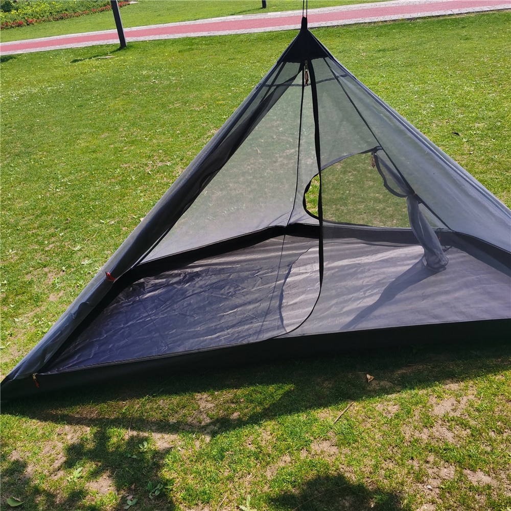 Cheap Goat Tents Ultralight Winter Pyramid Tent With Snow Skirt 210t Plaid Ripstop Camping Bushcraft Tent Height 1.6m Including Free Stove Jack