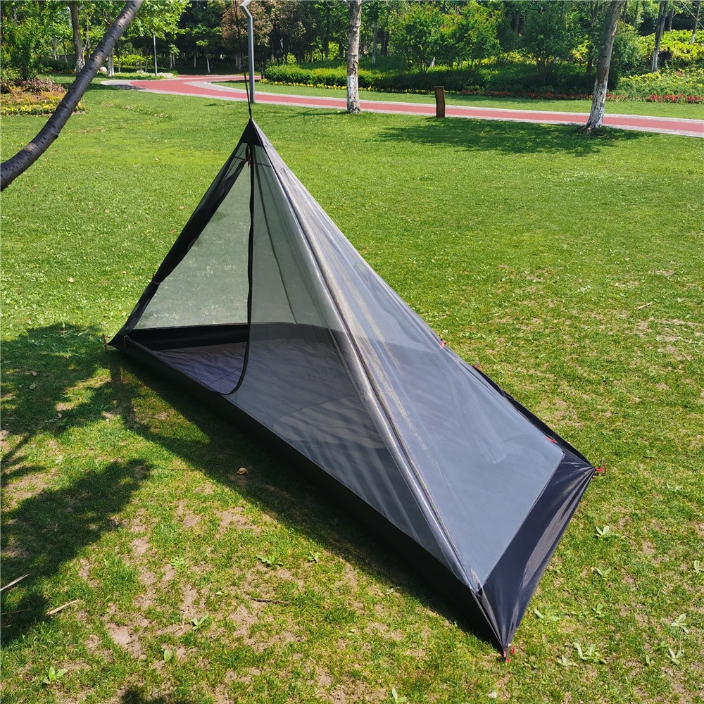 Cheap Goat Tents Ultralight Winter Pyramid Tent With Snow Skirt 210t Plaid Ripstop Camping Bushcraft Tent Height 1.6m Including Free Stove Jack