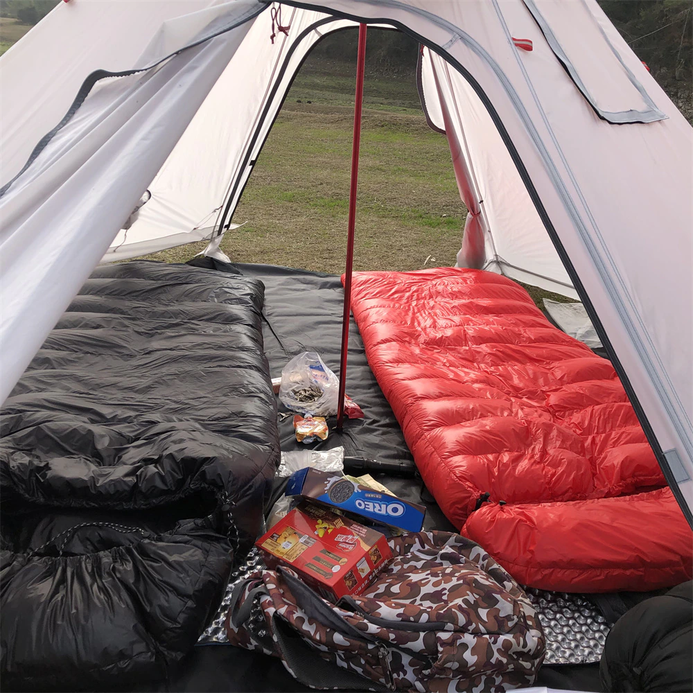Cheap Goat Tents Ultralight Winter Pyramid Tent With Snow Skirt 210t Plaid Ripstop Camping Bushcraft Tent Height 1.6m Including Free Stove Jack