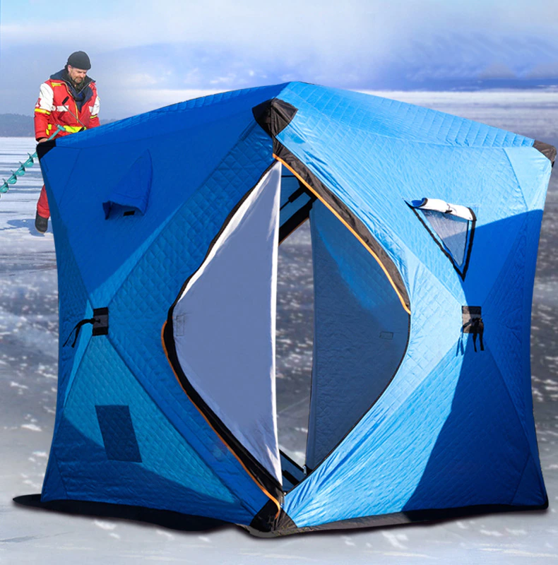 Cheap Goat Tents Warm Winter Ice Fishing Tent Large Space Triple Thick Cotton Tent Camping Outdoor Windproof Waterproof Snow