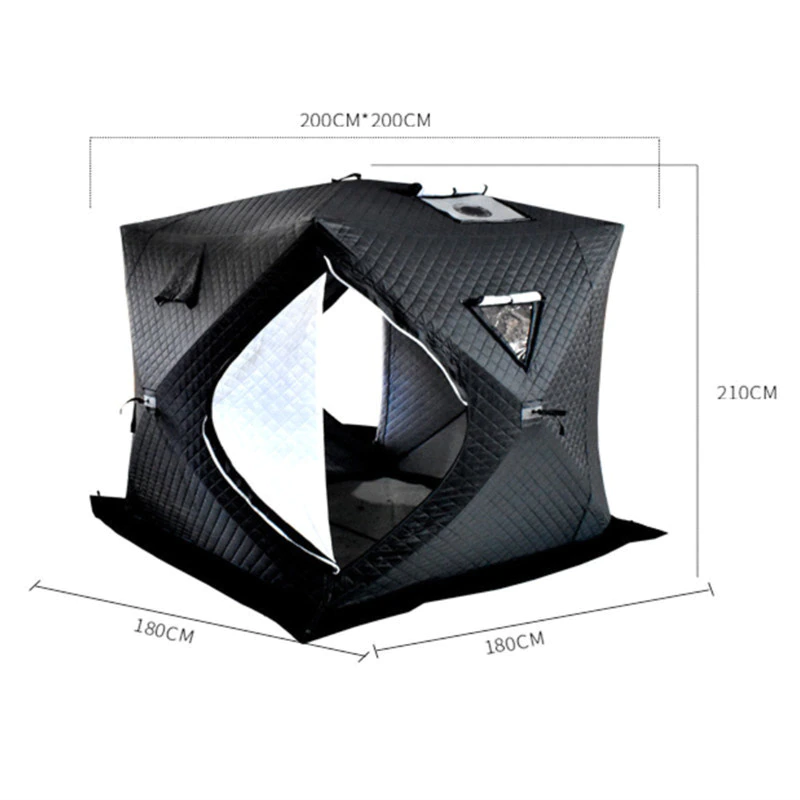 Cheap Goat Tents Warm Winter Ice Fishing Tent Large Space Triple Thick Cotton Tent Camping Outdoor Windproof Waterproof Snow
