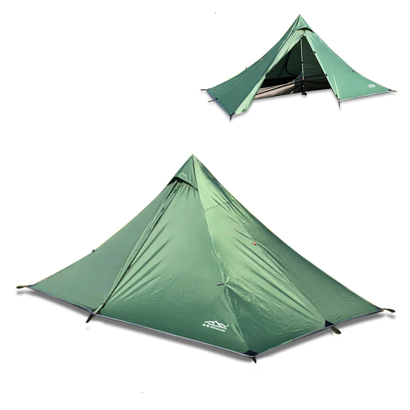 Cheap Goat Tents Waterproof Camping Tents Ultralight Double Tiers Rodless Pyramid Tent Single One Person 4 Season All Weather For Hunting Hiking