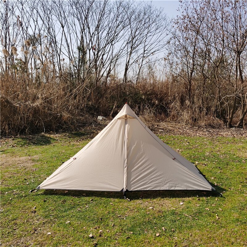 Cheap Goat Tents Waterproof Camping Tents Ultralight Double Tiers Rodless Pyramid Tent Single One Person 4 Season All Weather For Hunting Hiking