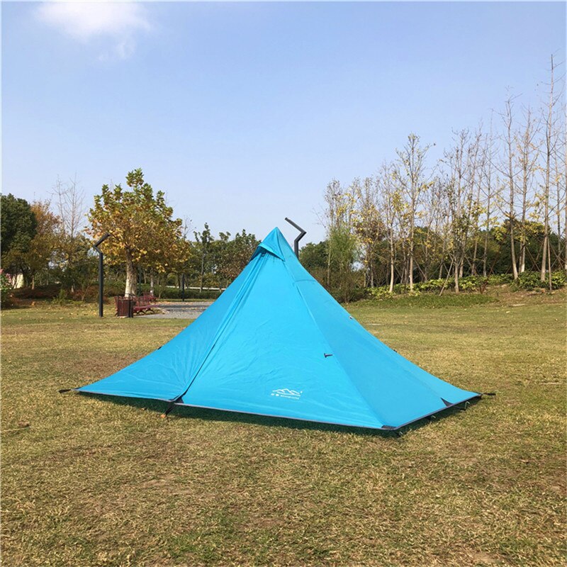 Cheap Goat Tents Waterproof Camping Tents Ultralight Double Tiers Rodless Pyramid Tent Single One Person 4 Season All Weather For Hunting Hiking