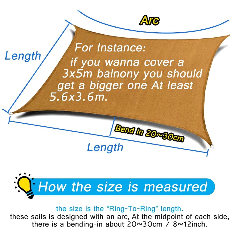 Cheap Goat Tents Waterproof Sunshade Sail Outdoor Awnings For Garden Sun Shade Sail Beach Tent Camping Canopy Yard Sails Pool Partio Sun
