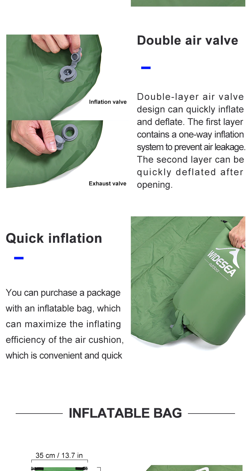 Cheap Goat Tents Widesea Camping Double Inflatable Mattress Outdoor Sleeping Pad Bed Ultralight Folding Tent Travel Cushion Beach Air Mat