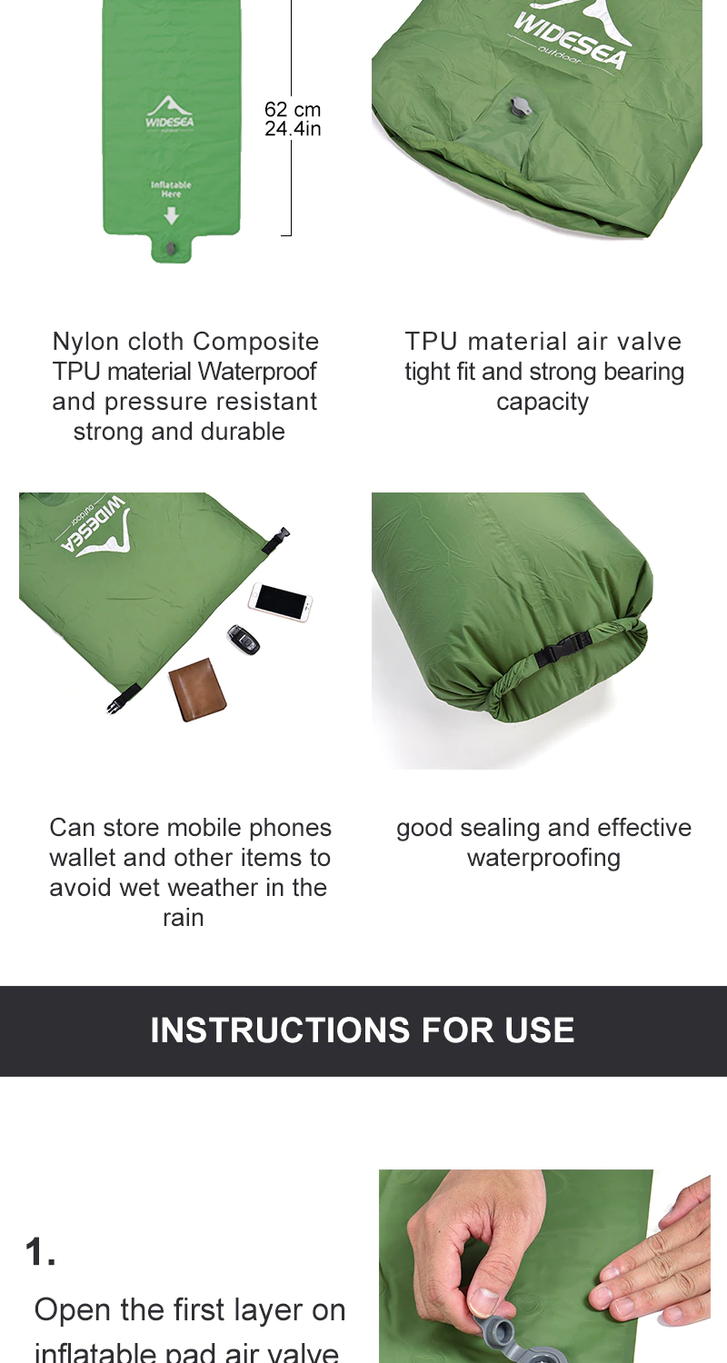 Cheap Goat Tents Widesea Camping Double Inflatable Mattress Outdoor Sleeping Pad Bed Ultralight Folding Tent Travel Cushion Beach Air Mat
