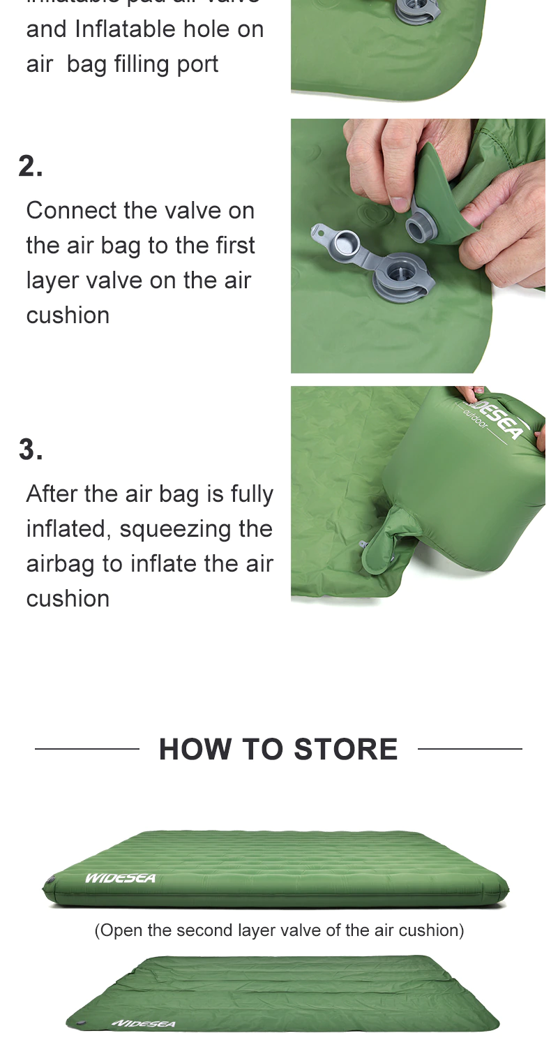 Cheap Goat Tents Widesea Camping Double Inflatable Mattress Outdoor Sleeping Pad Bed Ultralight Folding Tent Travel Cushion Beach Air Mat