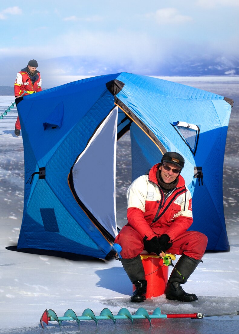 Cheap Goat Tents Winter Ice Fishing Tent Three Layers Thickened Warm Cotton Camping 3